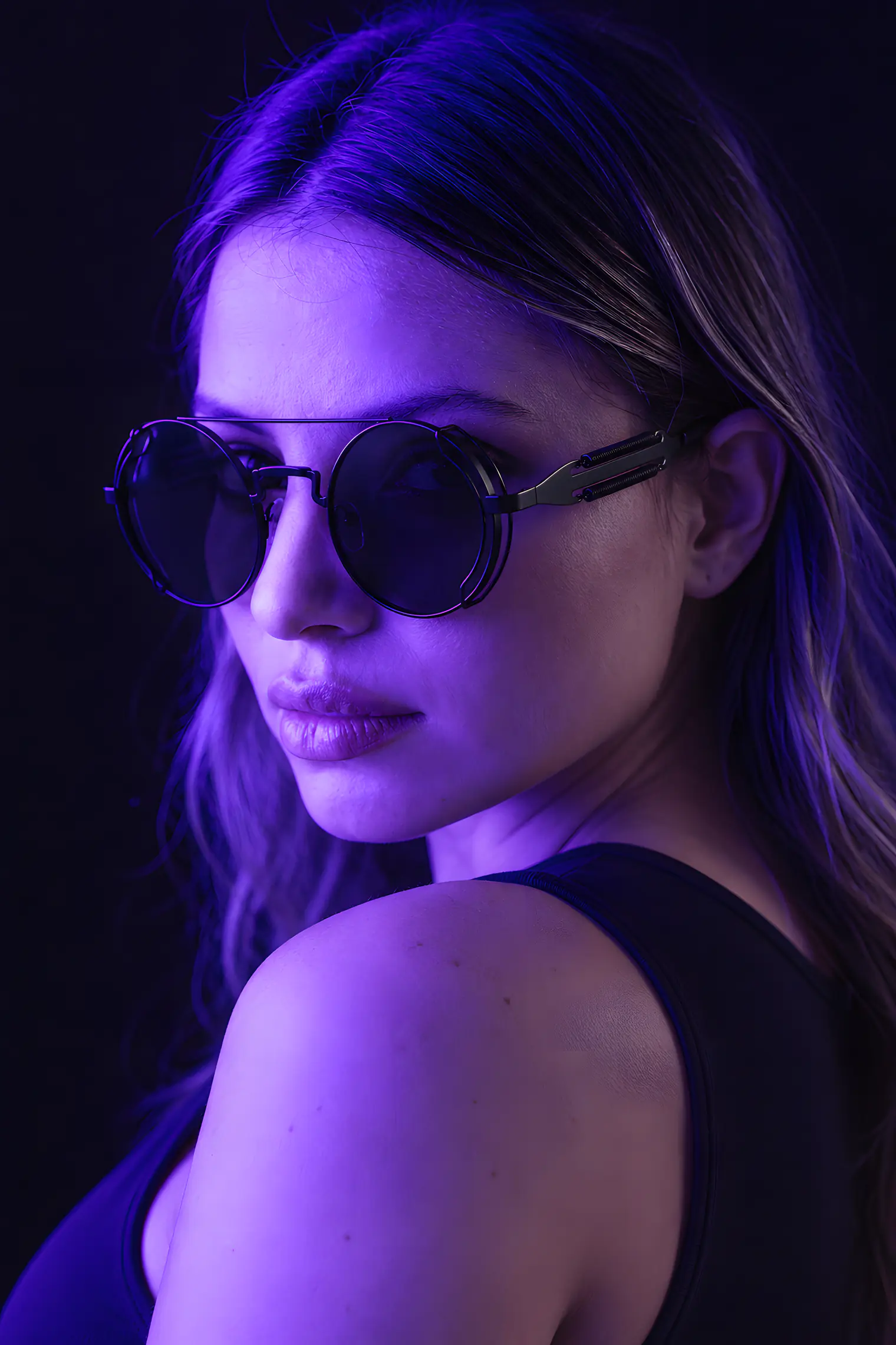 A model wearing STEAM sunglasses in Black