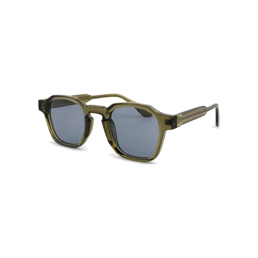 The Green-Grey frame worn by the model, shown at an angle