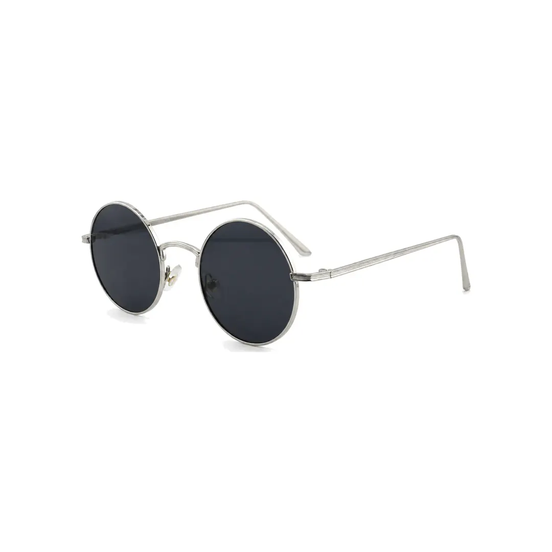The Silver frame worn by the model, shown at an angle