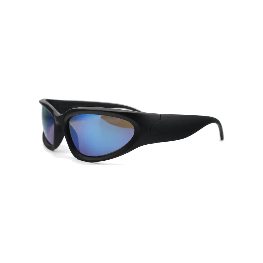 The Black-Blue frame worn by the model, shown at an angle