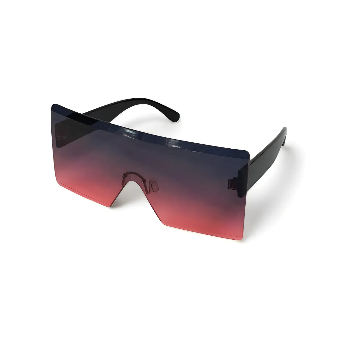 The Black Purple frame worn by the model, shown at an angle