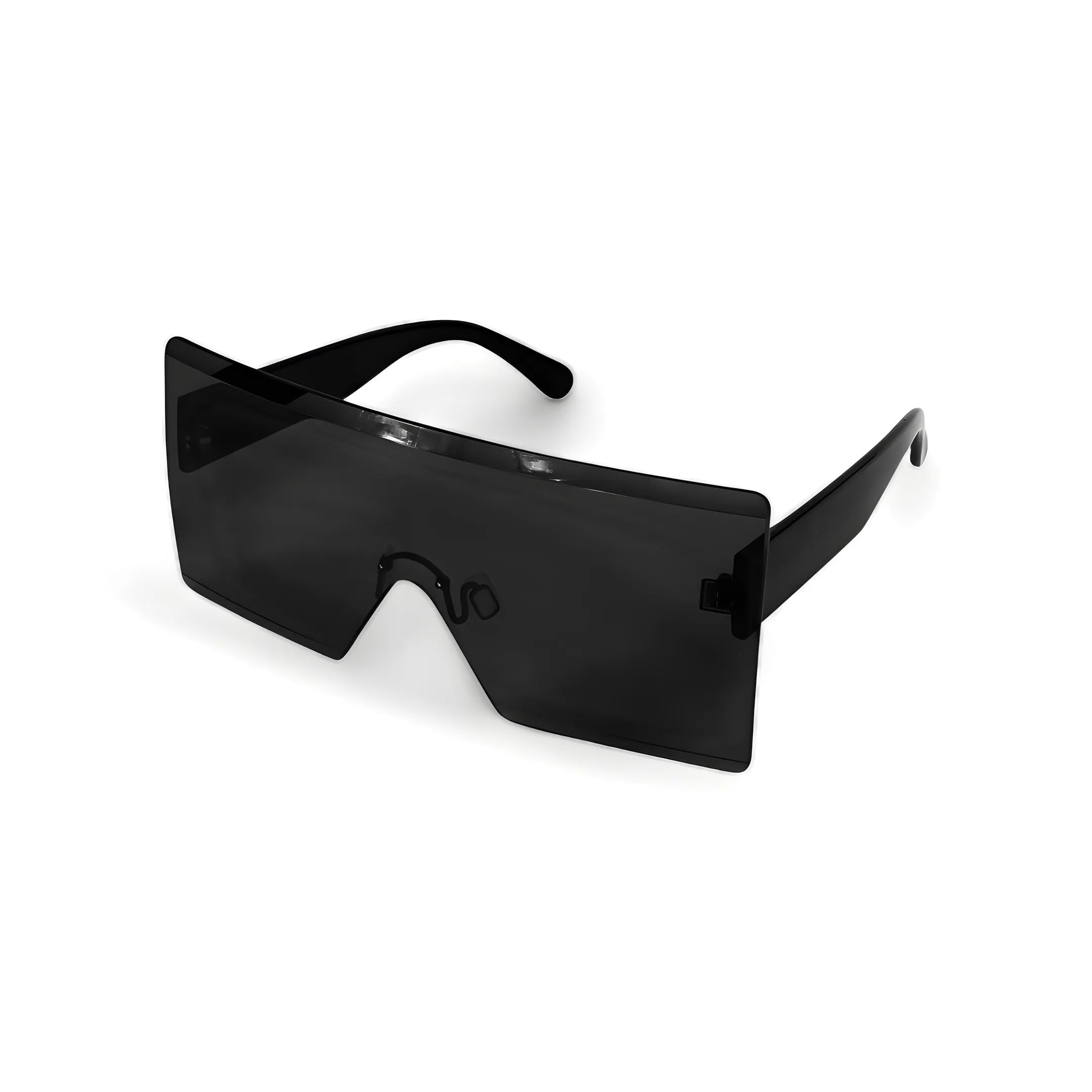 LCD Oversized Shield Sunglasses in Black