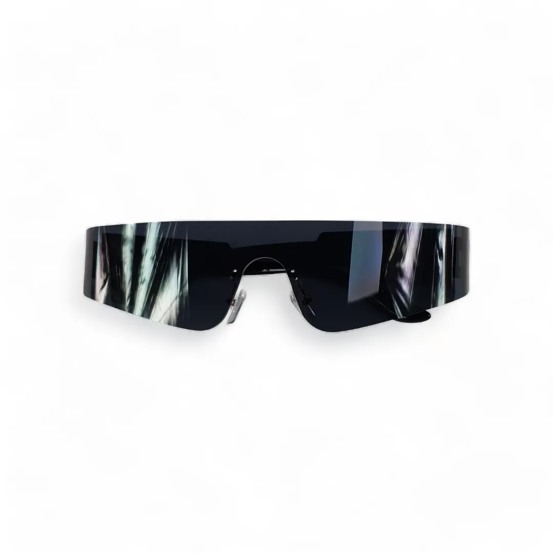 META Rimless Shield Sunglasses in Black Mirror