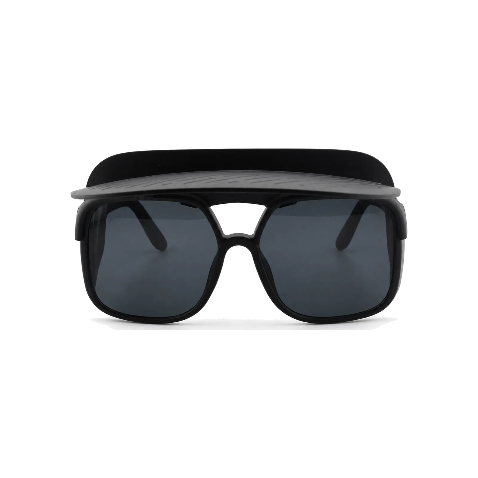 SHADY Square Flip-Up Sunglasses in Black-Black
